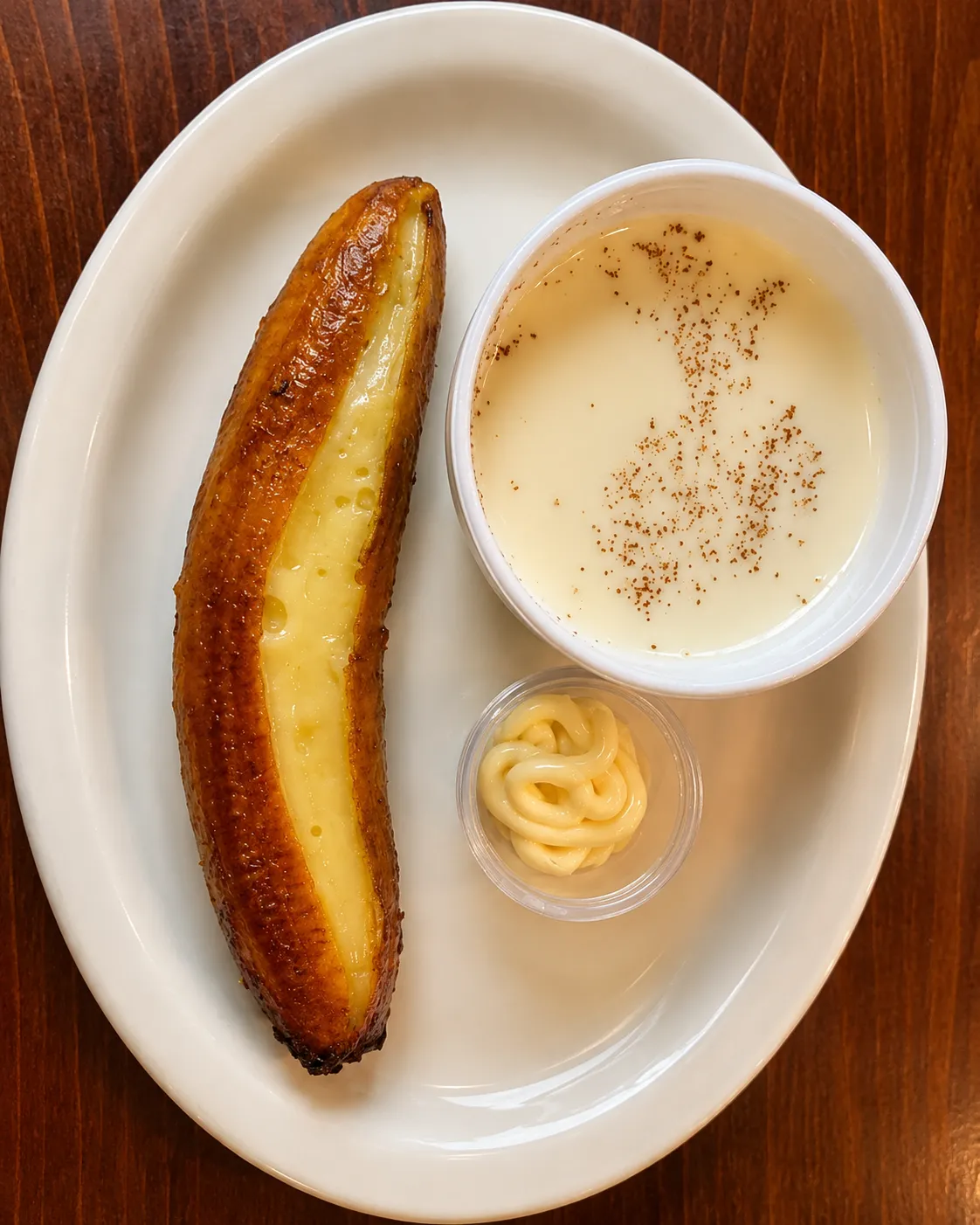 Platano con queso o manjar at Tikal Deli in Stamford CT